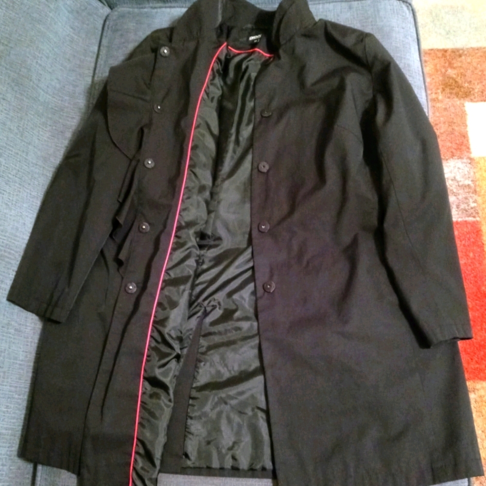 DKNY Trench w/ ruffled collar detail sz 3X